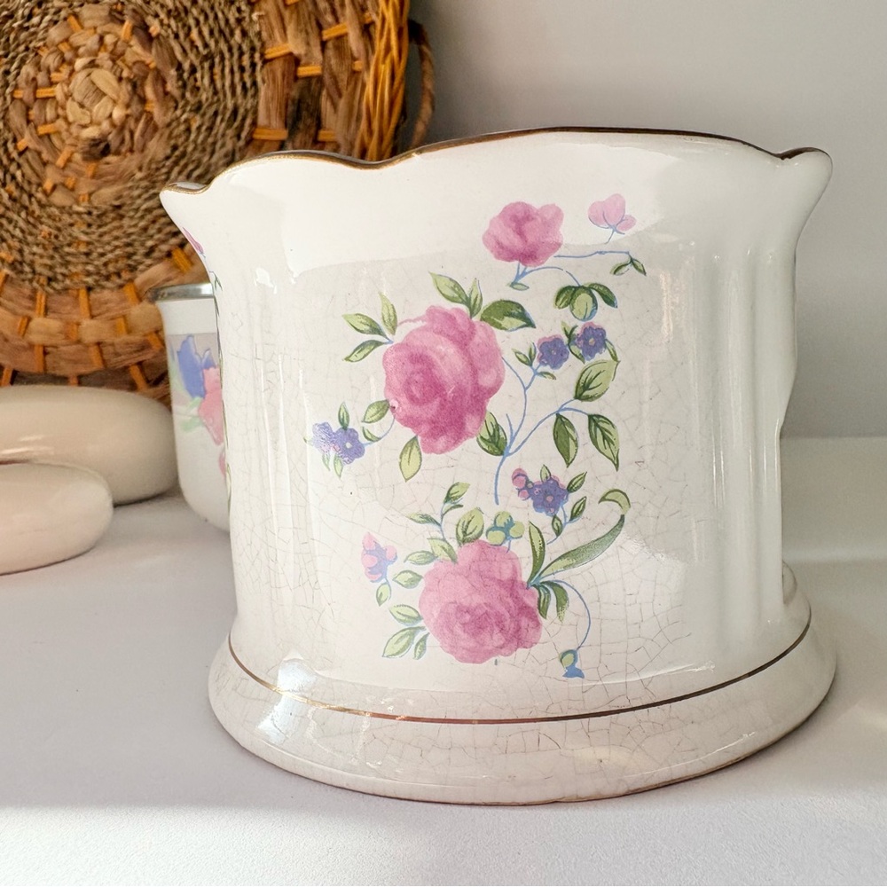Home Decor Lot Vintage Coquette Floral Brass - Picture 3 of 12